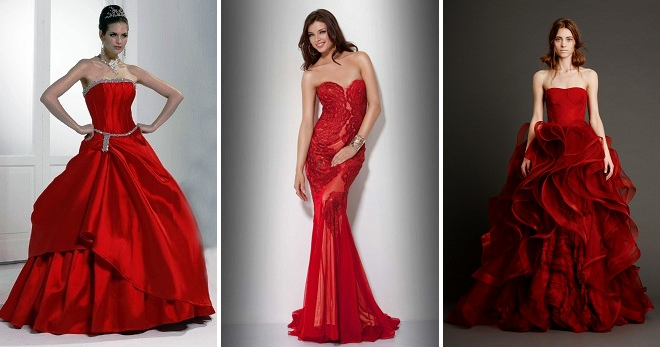Красные свадебные платья - более 30 фото лучших моделей для ярких и смелых невест