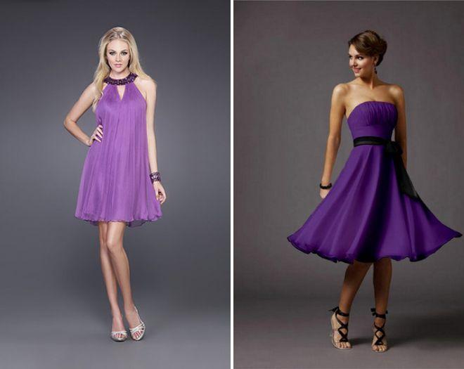 Коктейльное платье фиолетового цвета